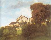 Courbet, Gustave The Houses of the Chateau D Ornans oil on canvas